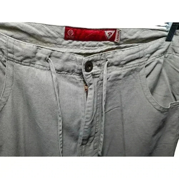 Guess Jeans Vintage Pants Mens 36x30 Khaki Linen Cotton Blend Drawstring EUC - Picture 5 of 8